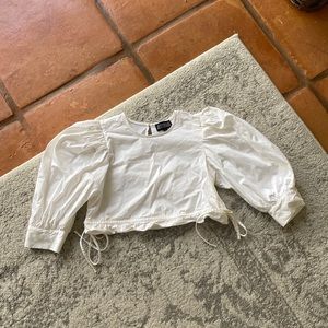 Danielle Bernstein Puffy Sleeve Crop Top